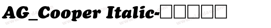 AG_Cooper Italic字体转换